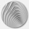 Designart - Fractal Bulgy White 3D Waves&#x27; Abstract Circle Metal Wall Art